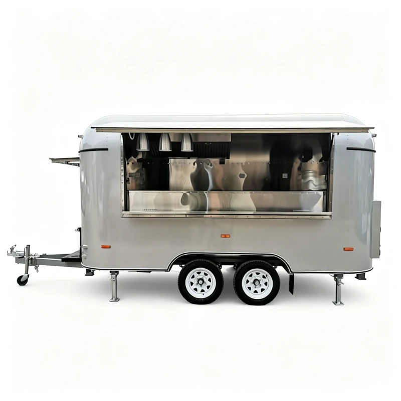 Customized Food Truck Mobile with Kitchen Hot Dog Burger Coffee Ice Cream Pizza Snack Vending Trailer Fully Equipped Cart view 4