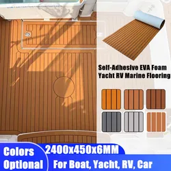 Boat Flooring Eva Foam Mat Deck Sheet Marine Yacht Teak Decking Sheet Adhesive Carpet Decking Pad Anti-Skid 2400x450x6MM