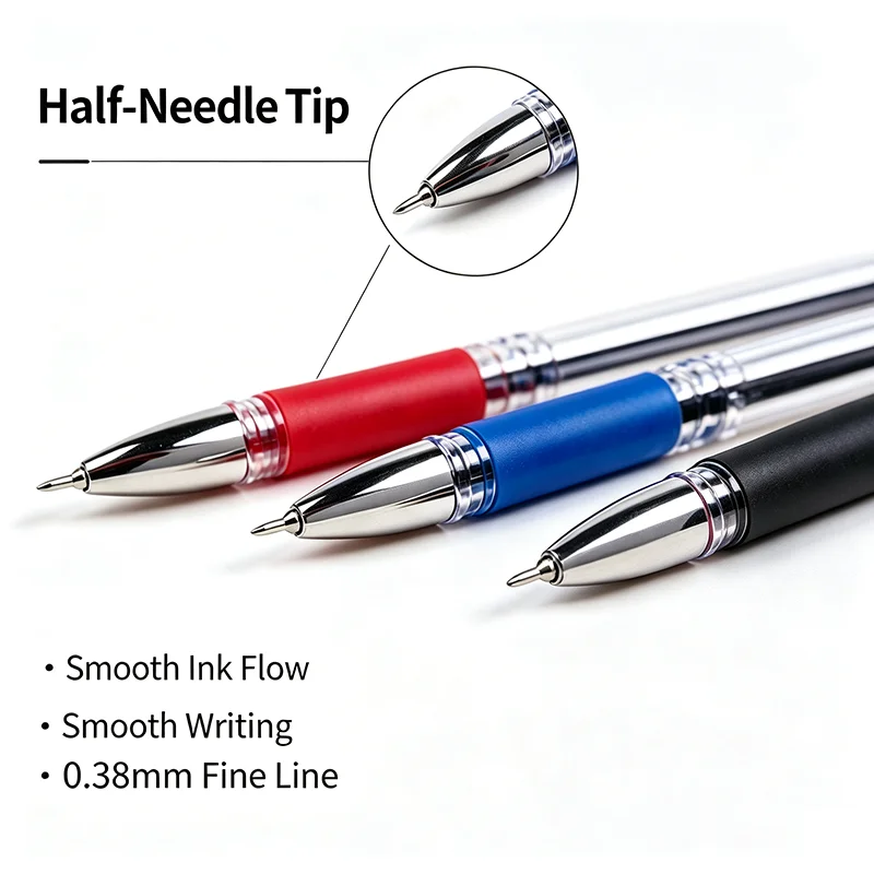 0.38mm Fine Point Ballpoint Pens –Smooth Writing, Cap Type, Ideal for Office, Exam, Accounting, Finance, Journaling, Daily Use