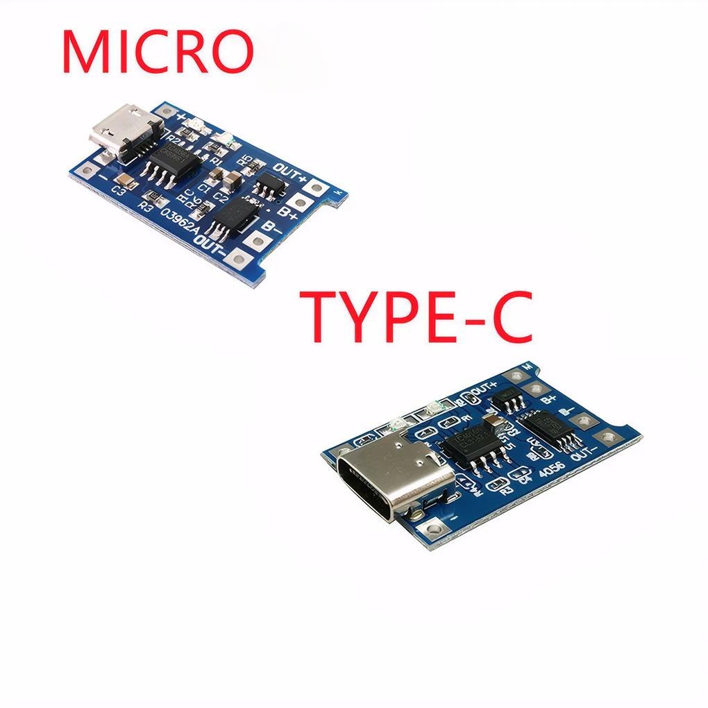 20Pcs TP4056 5V 1A 18650 Lithium Battery Controlling Protection Board Type-C/Mini/Micro USB Charging Module Charging Board