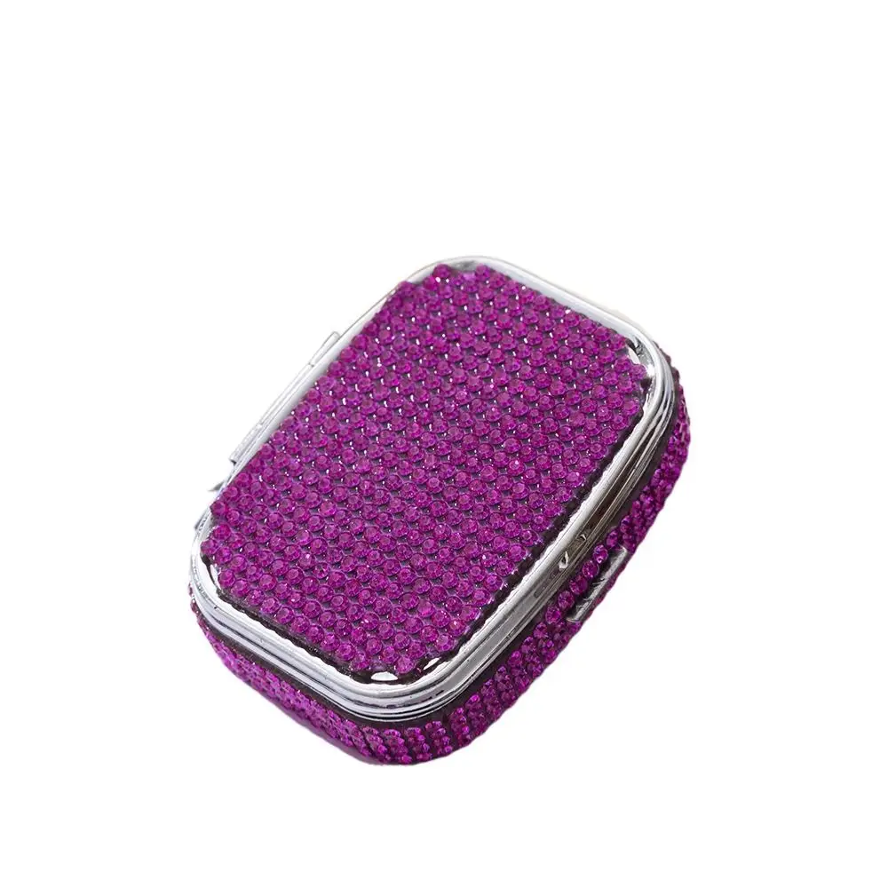 with HD Mirror Rhinestone-encrusted Jewelry Box Waterproof Multifunctional Mini Pill Case Kawaii Cute Sealed Organizer Medicine