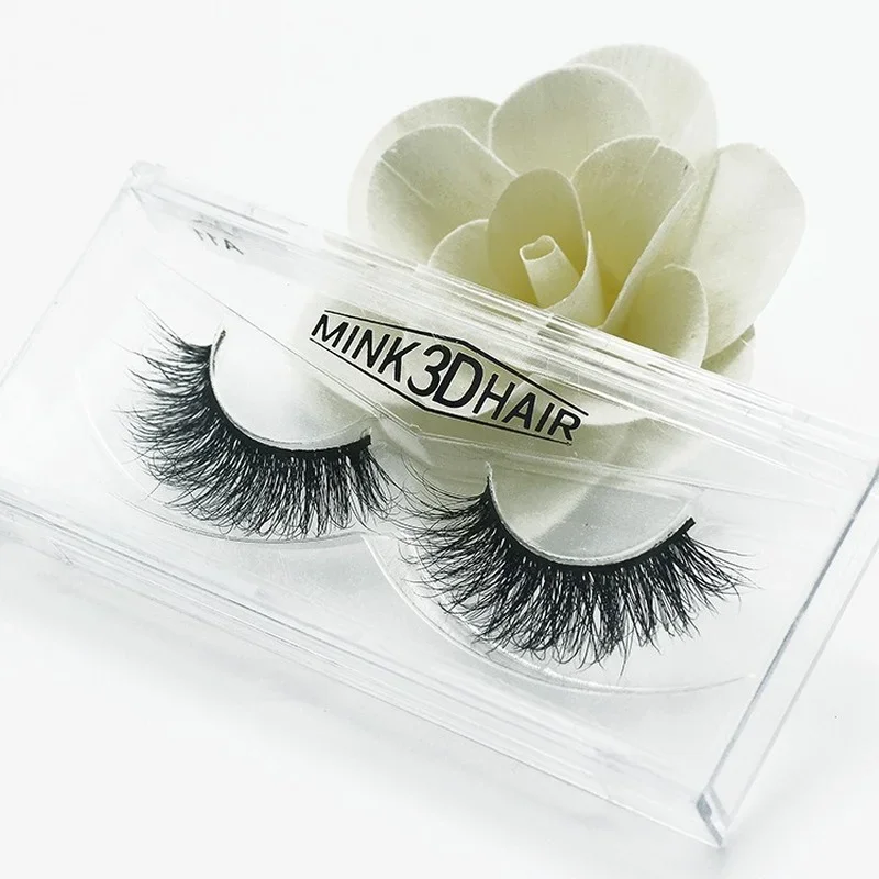 1 Pairs 3D Nertsen Haar Valse Wimpers Pluizige Volledige Strip Dikker Valse Wimpers Natuurlijke Look Make-Up Nertsen Wimpers