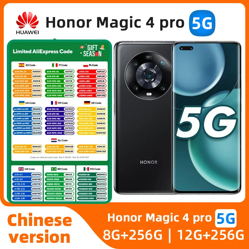 HONOR Magic 4 Pro 6.81 Inches 120Hz Screen Snapdragon 8 Gen Android 12 Fast Charging 100W 4600mAh NFC used phone