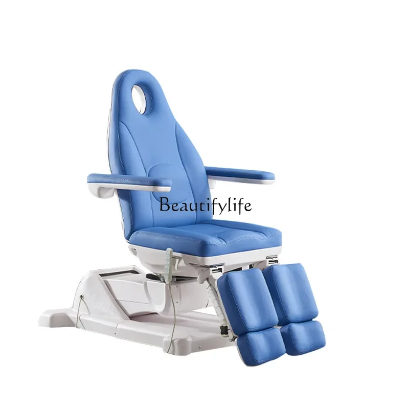 

High-end electric beauty folding bed, special split-leg rotating multi-functional pedicure chair for beauty salons