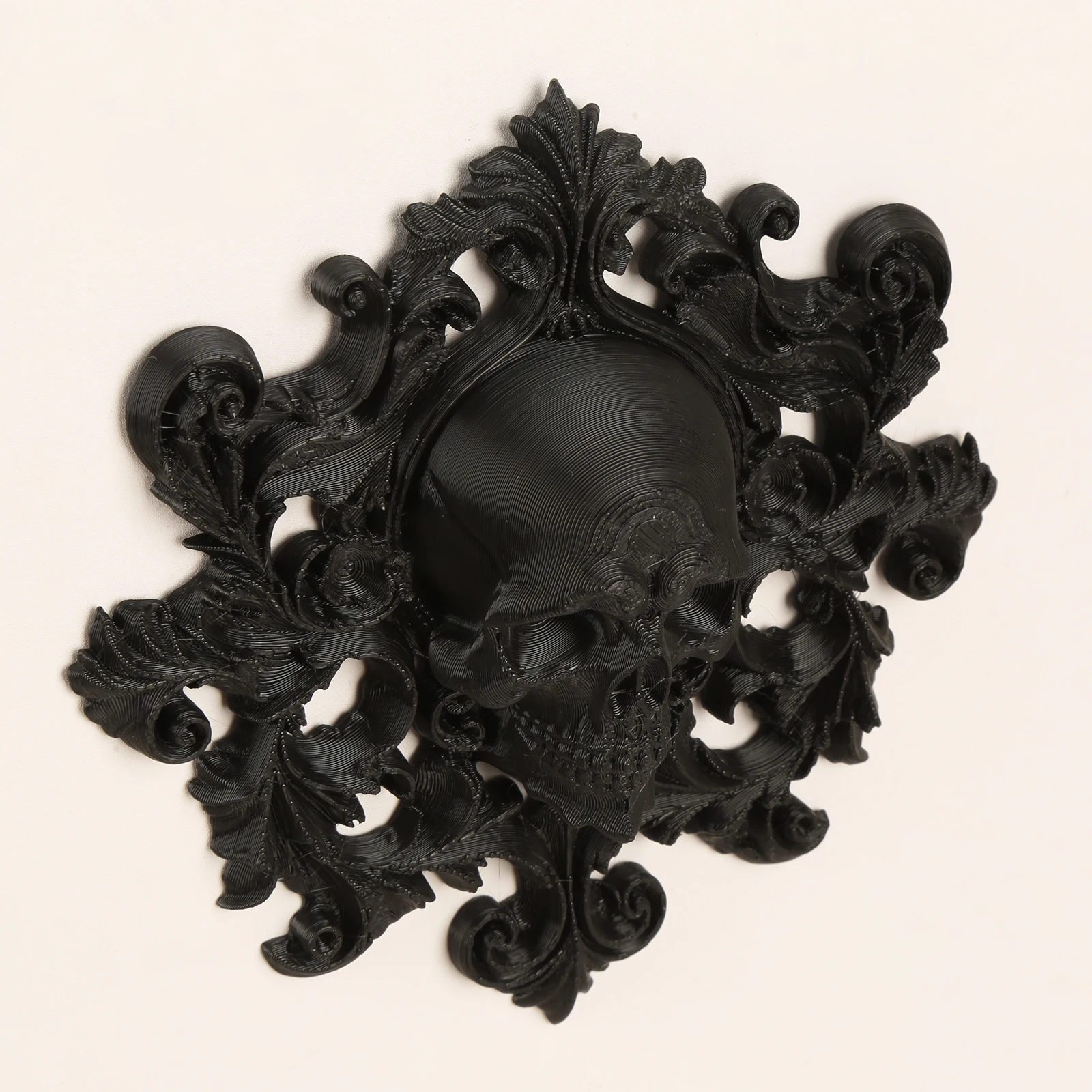 Cross-border Vintage Scroll Pattern Skull Wall Ornament, Matte Black Dark Tone Wall Decor for Retro Gothic Living Room Study Hom - view 2