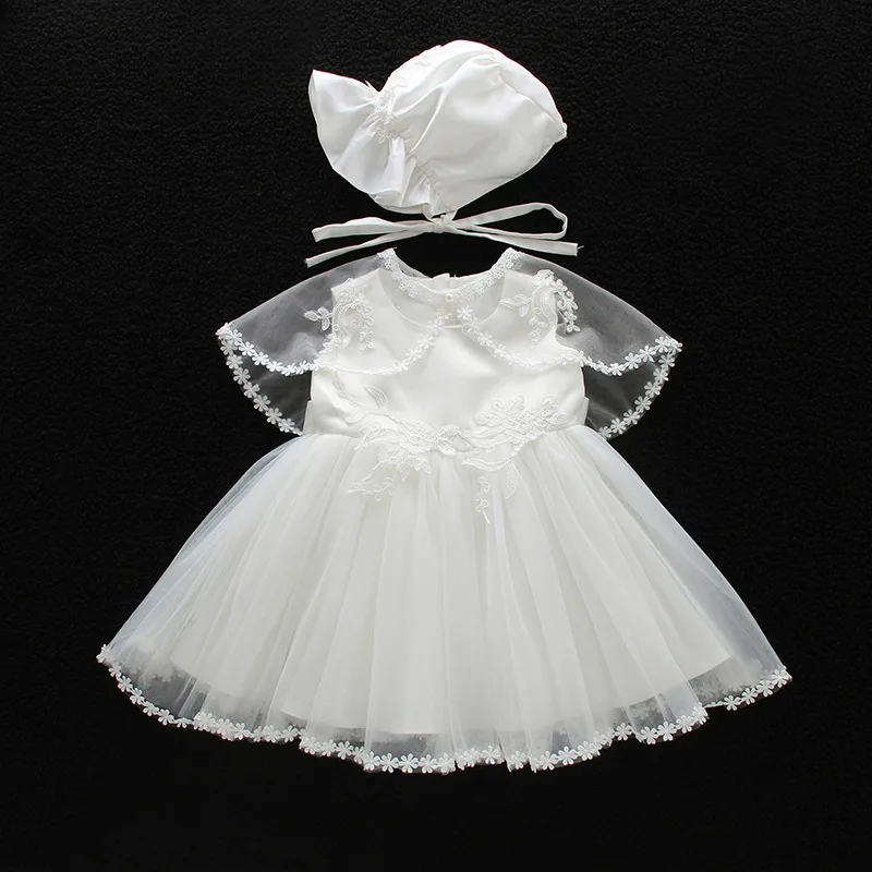 New Baby Christening Gowns Infant Baby Girl Baptism Wear Baby Girl Clothes Summer Dresses Baby Girl Wedding Dress Baby