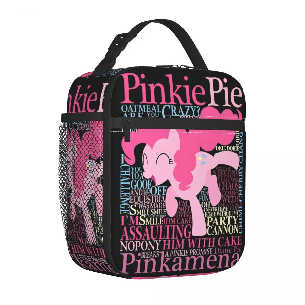 

The Many Words Of Pinkie Pie Insulated Lunch Bag Portable Ponies friendship is magic Meal Container Cooler Bag Tote Box Food Bag