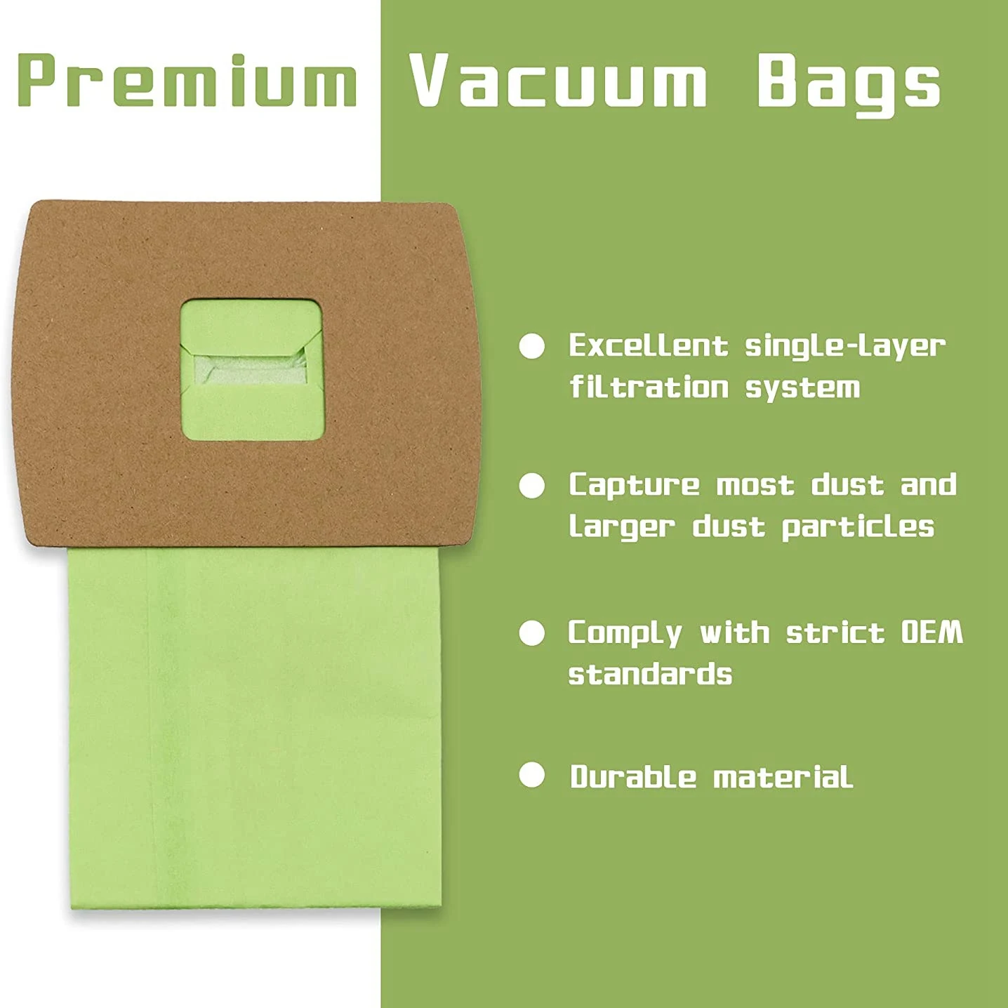 Sacos de vácuo tipo vasilha compacta, Saco de substituição para XL, Buster B, PKBB12DW, BB180, 20 Pcs