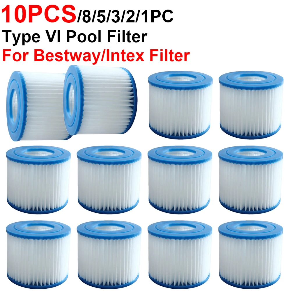 1-10pcs for Bestway/for Intex Filter Type VI Spa Filters Hot Tub Filter Pool Filter Cartridge Soft Rubber Ends SPA Filter