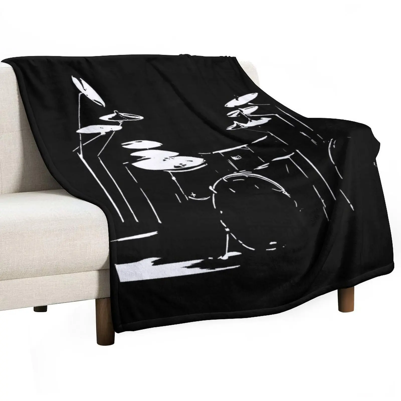 Drum kit black and white Throw Blanket Luxury St Plaid on the sofa Blankets