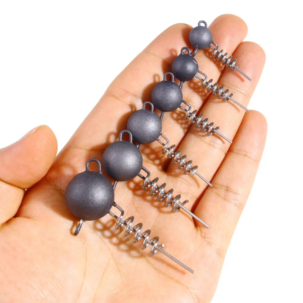 2 Stück Korkenzieher-Jigkopf mit Schraubspirale, Gummi-Softbaits, Schraubball 7g 10g 15g 20g 25g 30g 50g Angelzubehör-Gewichte