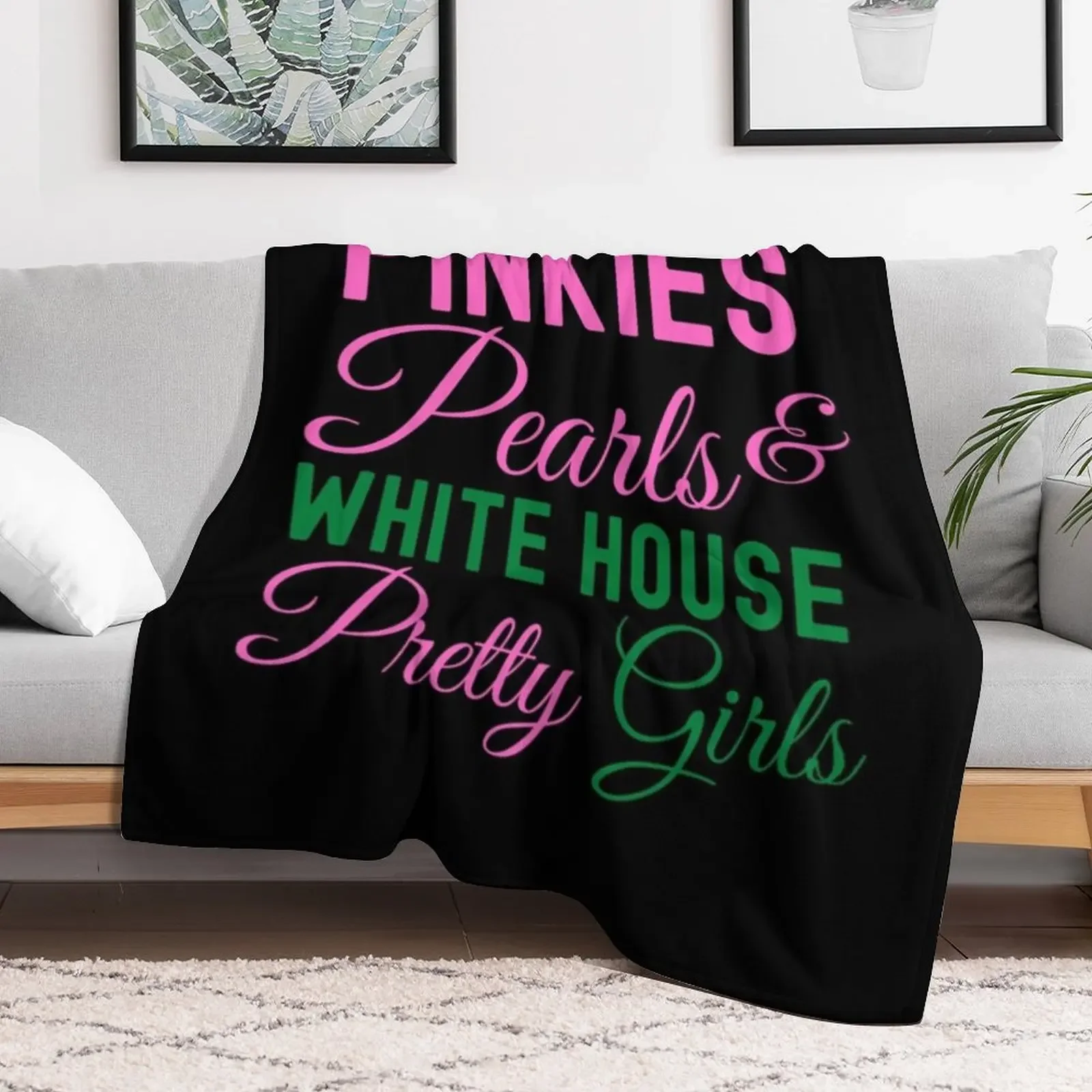 Pinkies Pearls White House Pretty Girls Kamala Harris Aka Throw Blanket bed plaid warm for winter Summer Blankets