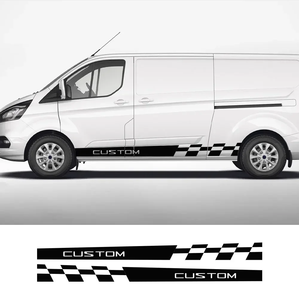 Car Door Side Sticker For Ford Transit Tourneo Custom Sport MK7 MK8 MK9 Racing Sport Styling Vinyl Decal Auto Tuning Accessories