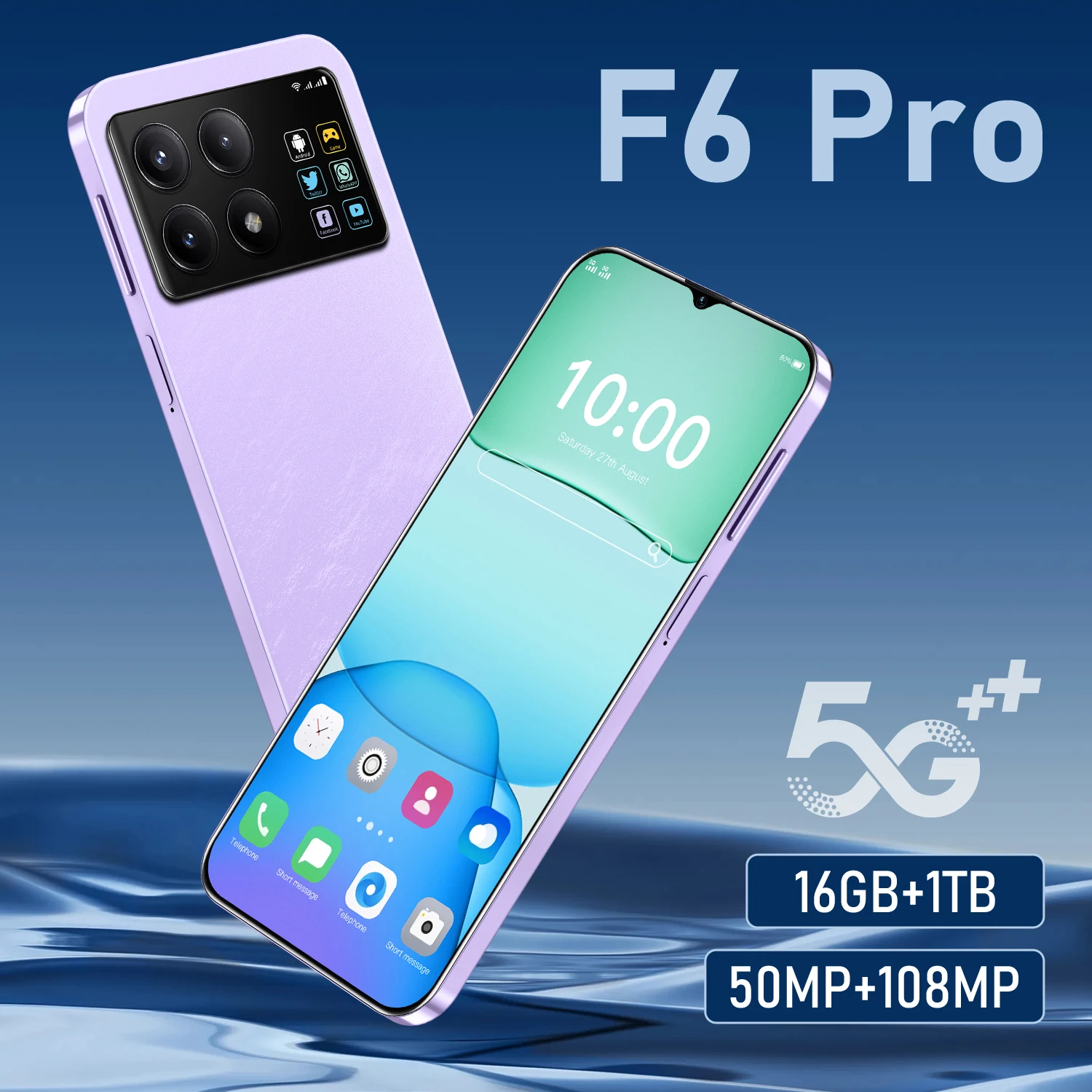 

2025 New F6 pro Smartphone 5G Original 7.3 Inch Celulares Android Moblie Phones Unlocked Dual Sim Global Version CellPhones