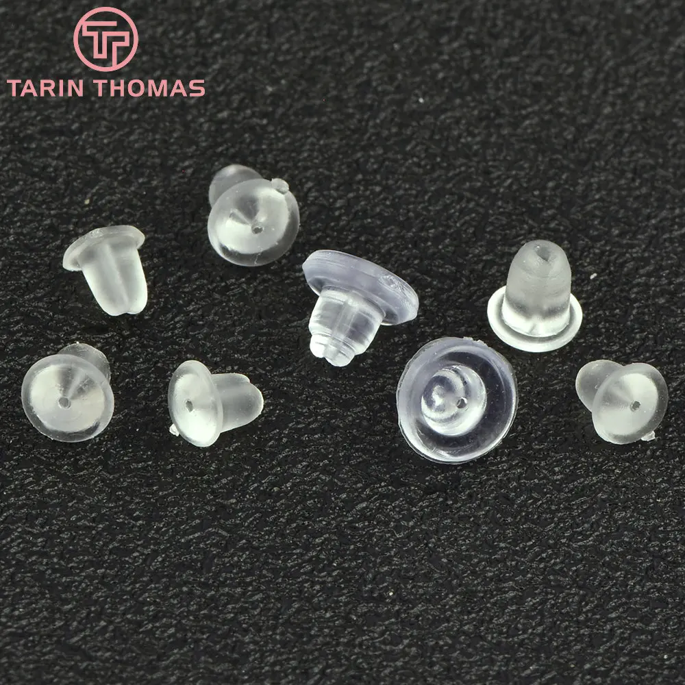 (4090) 100PCS 4x5MM 5x6MM White Rubber Earring Back Diy Jewelry Findings Accessories Wholesales