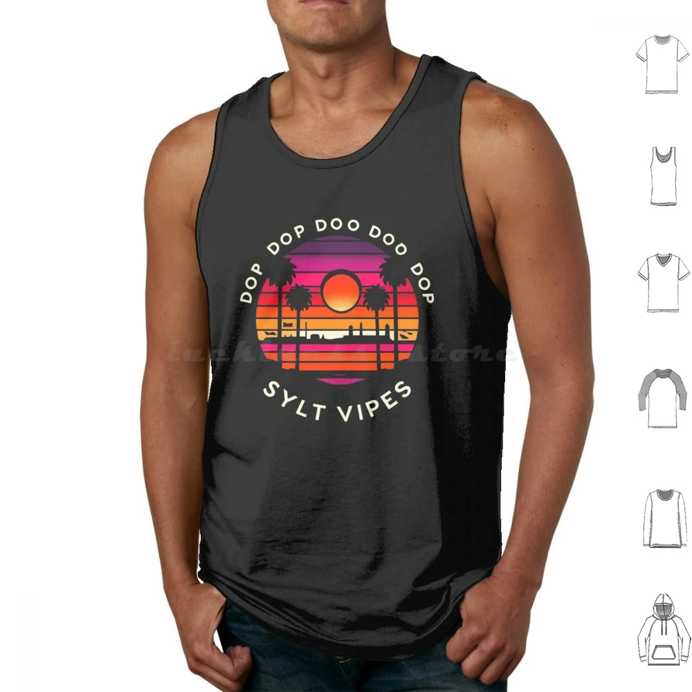 D ? P D ? D ? D ? D ? P Sylt Vipes Sunset Palmen Patriot Tank Tops Print Cotton Cultural Phrase Trendy Design Bold
