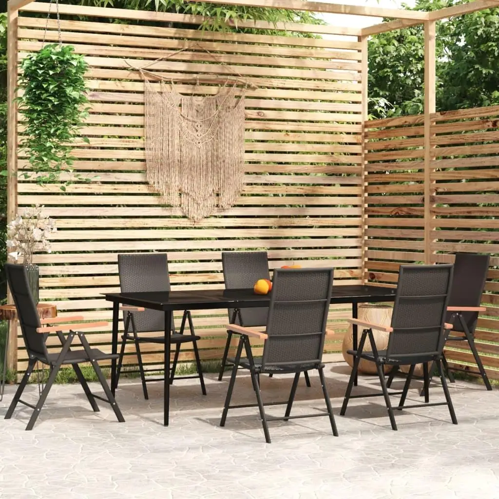 7-Piece Black Patio Dining Set for Outdoor Dining - Stylish & Durable