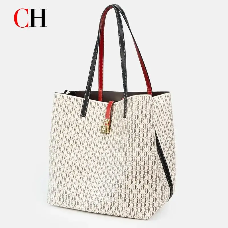 CH Women's Bag Shoulder Bag Simple Large Capacity Letters Print Brand Elegant Light Luxury Practical With Bags Pure Color