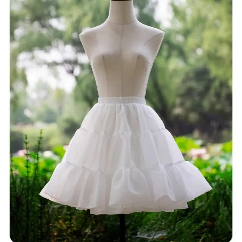 Enagua corta de crinolina para mujer y niña, enagua de cintura elástica para adulto, para vestido de novia, Cosplay, vestido con dobladillo grande, falda blanca