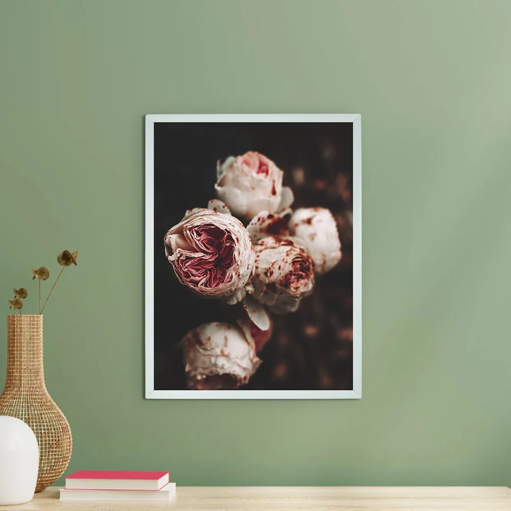 خمر روز قماش جدار الفن الأزهار اللوحة رومانسية زهرة طباعة النباتية ديكور المنزل صورة كبيرة الحجم العمل الفني الحديث #6