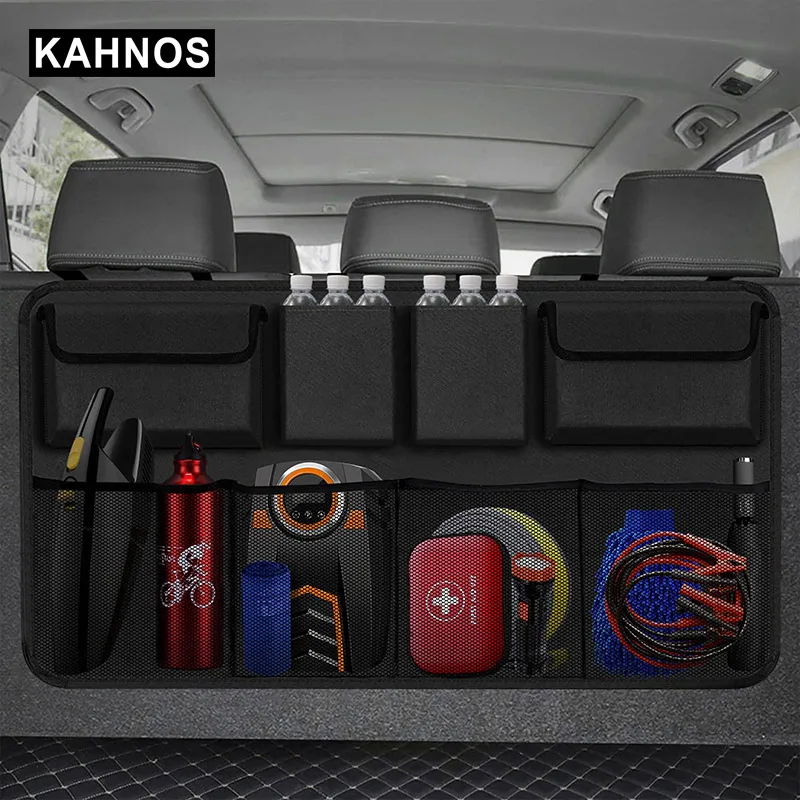 

Черный органайзер для багажника автомобиля, большой контейнер, органайзер на заднее сиденье автомобиля, органайзер для укладки и уборки багажника, органайзер для автомобиля
