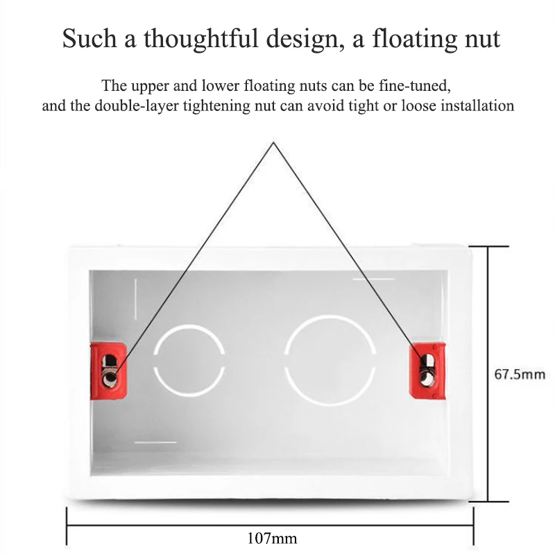 EIOMR High-intensity Wall Mounting Box Internal Cassette White Back Box Cassette for 118mm*72mm Standard Wall Switch and Socket