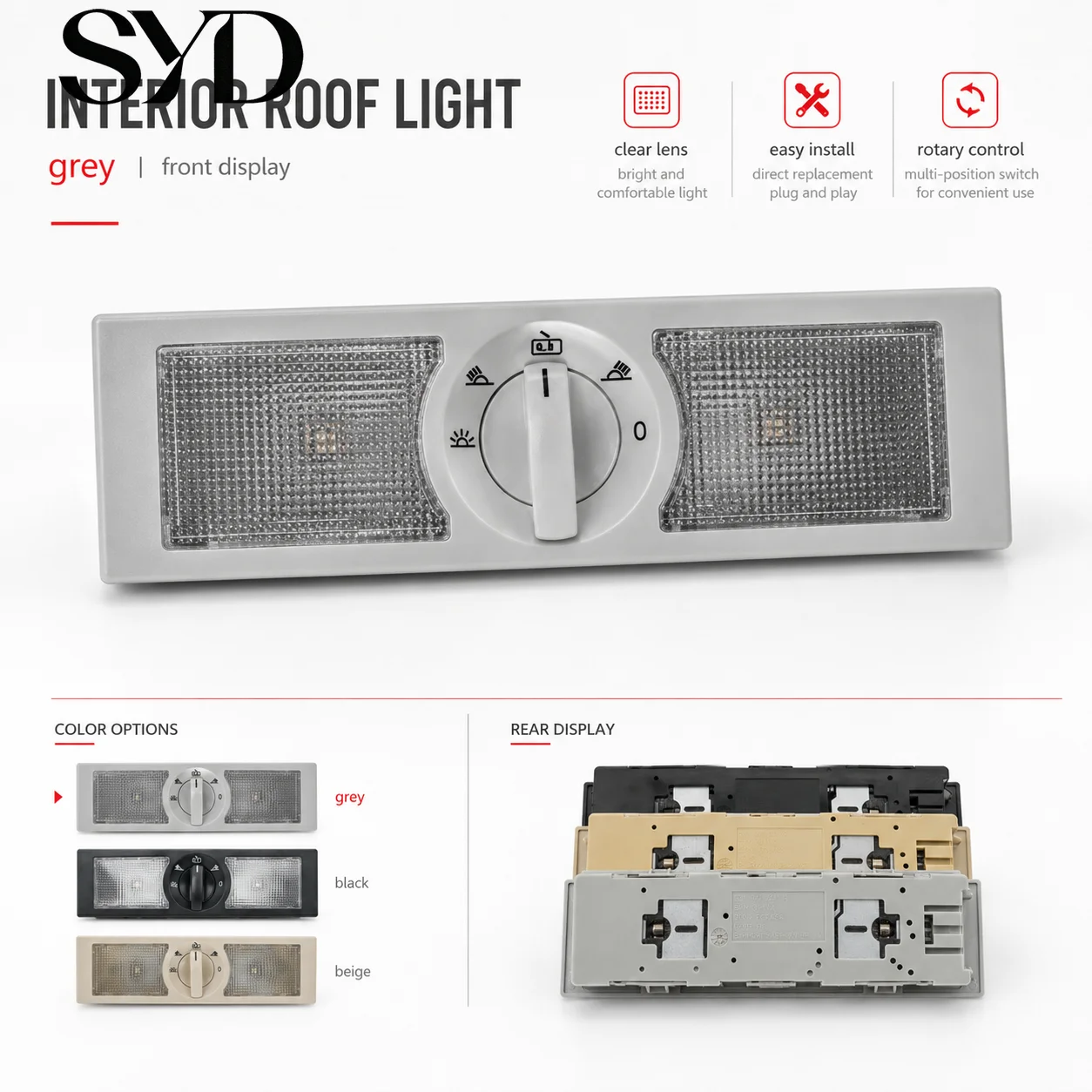 Car Rear Interior Roof Reading Light Dome Lamp OE 6Q0947291A For VW Sagitar Lavida Polo Touran