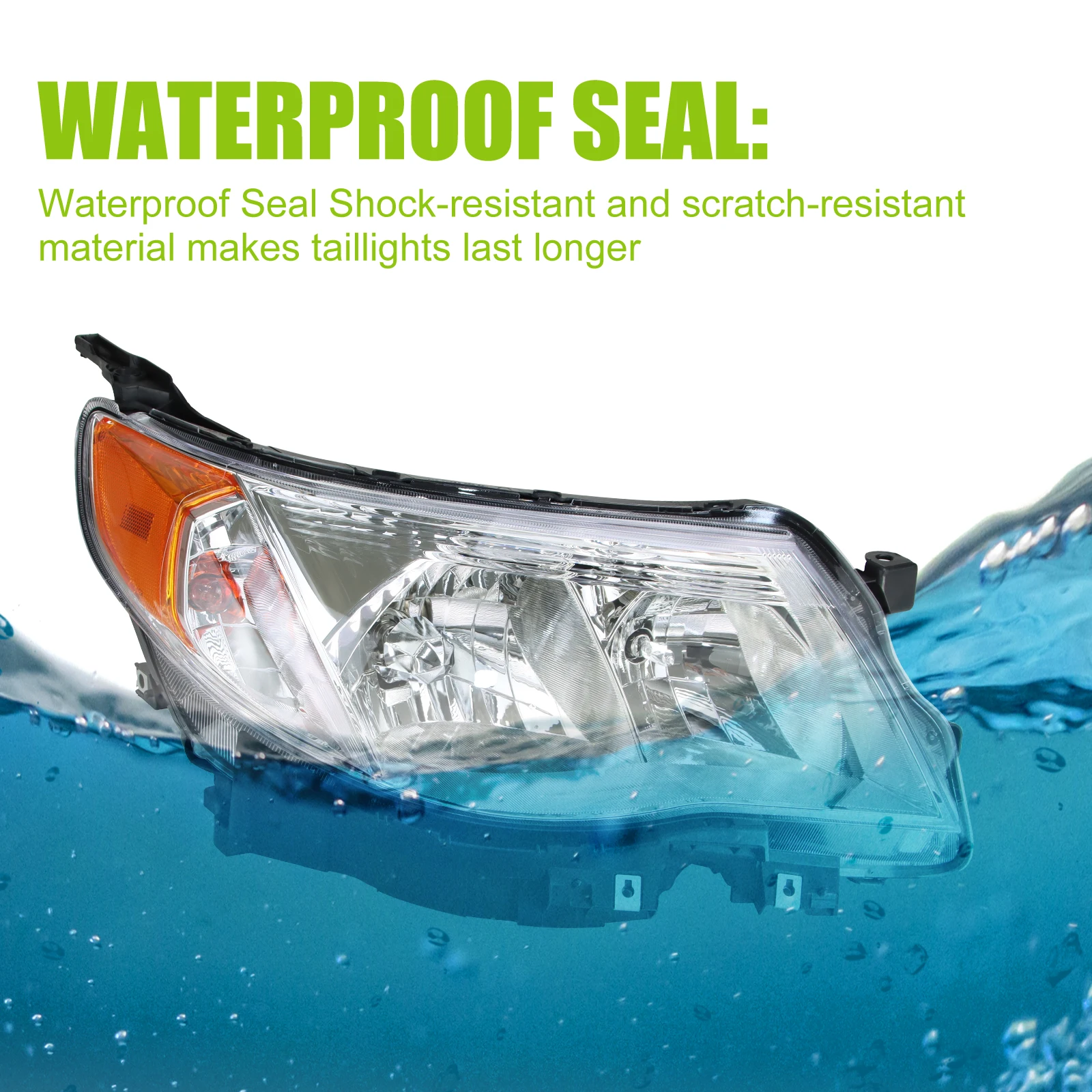 1 * مجموعة مصابيح السيارة الأمامية اليمنى لـ 2009-2013 سوبارو فورستر كروم الإسكان #6