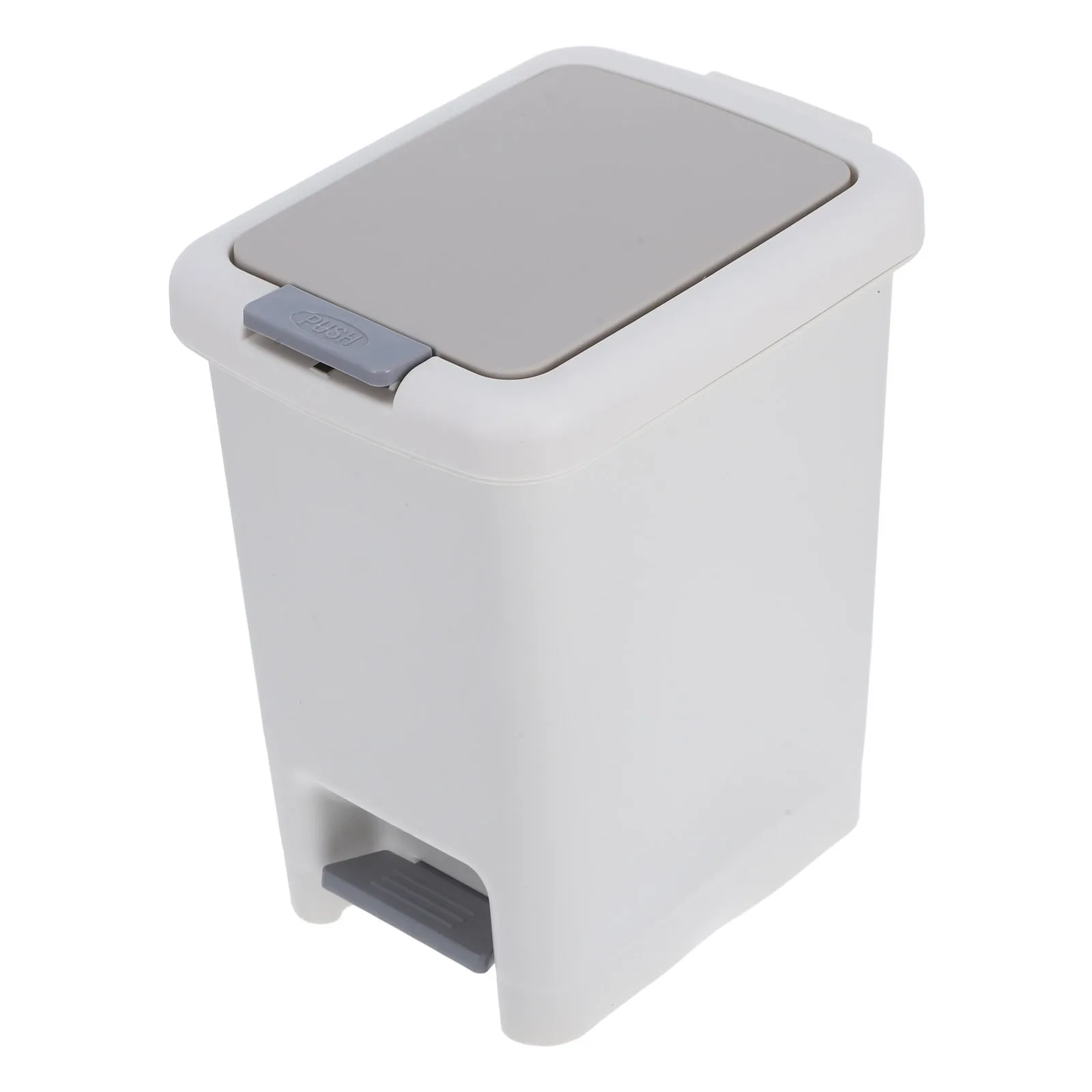 

Press To Open Trash Bin Compact Plastic Waste Basket For Desk Bathroom Kitchen Office Round Garbage Can Space Saving