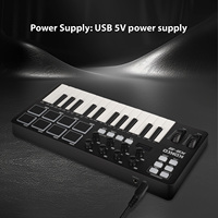 MIDI Keyboard Controller Beat Maker Machine 25 Keys MIDI Keyboard Portable Arranging Strike Pad MIDI Assignable Knobs Buttons