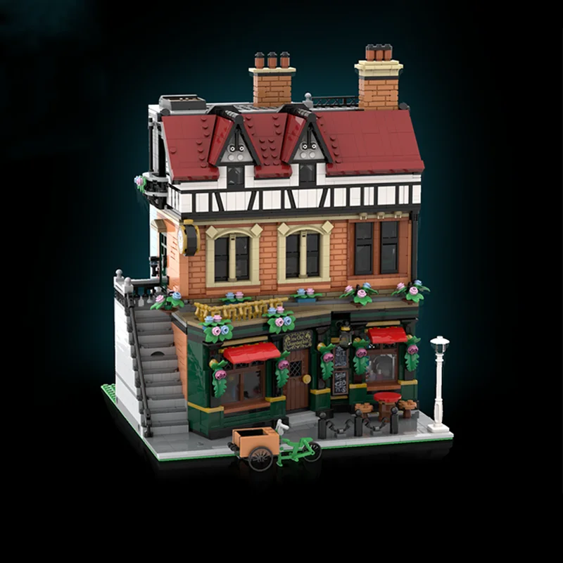 3123 قطعة MOC مستقيم تيودور نزل الزاوية وحدات نموذج اللبنات DIY بها بنفسك ألعاب إبداعية الطوب الاطفال هدايا عيد الميلاد عيد الميلاد #6