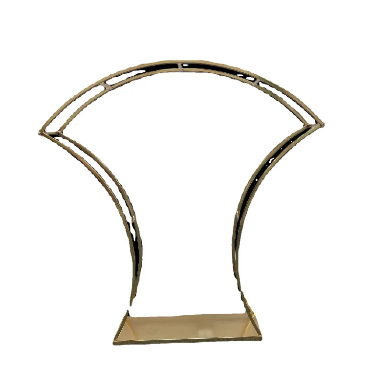 Wedding gold electroplated arched table flower stand wedding T table road guide arrangement creative props wedding decoration