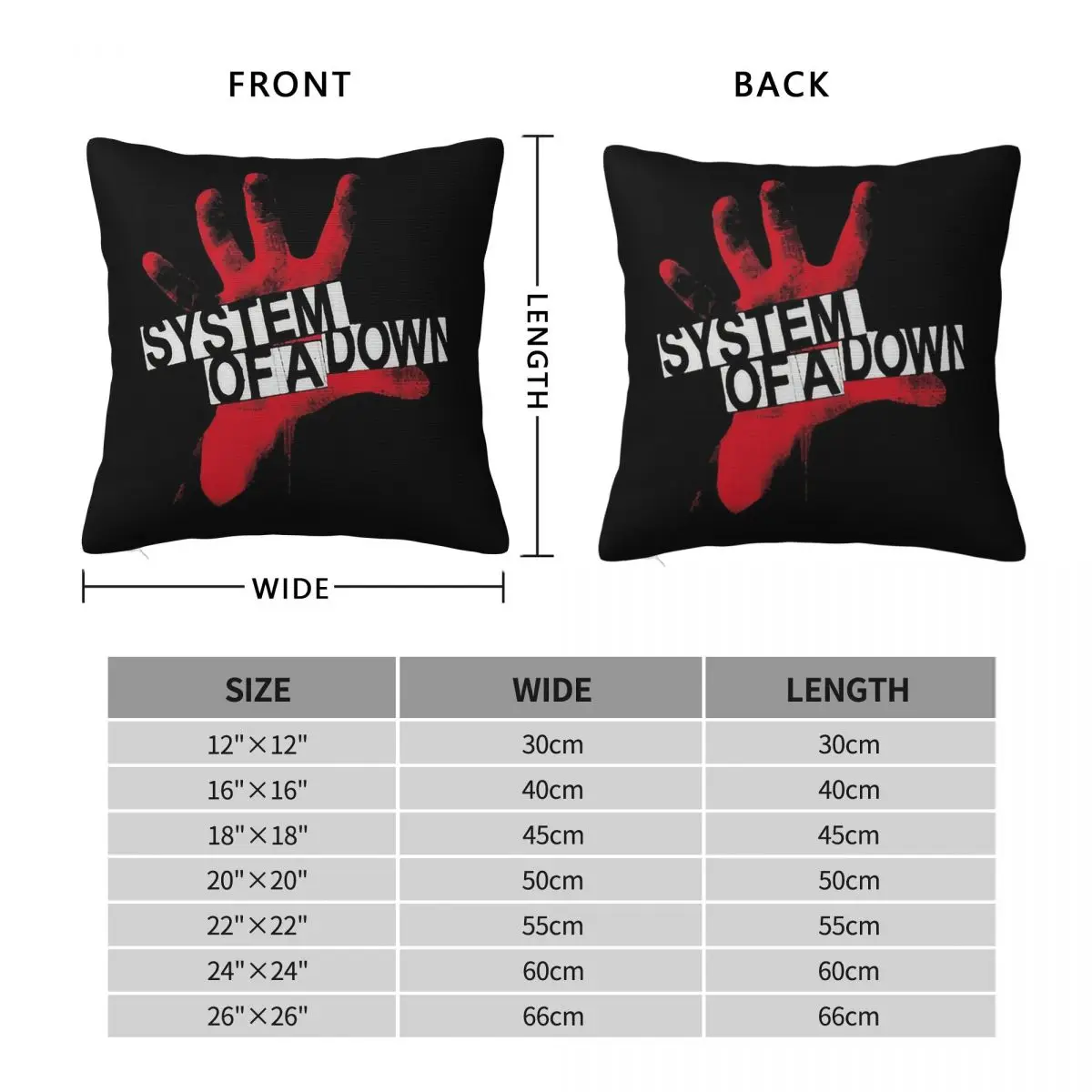 System Of A Down Band Aerials Square Pillowcase Polyester Linen Velvet Printed Zip Decor Throw Pillow Case Room Cushion Cover