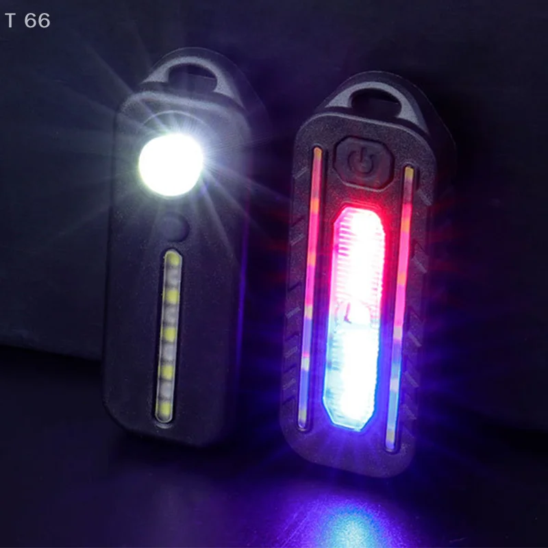 with Clip USB Rechargeable Shoulder Flashing Warning Safety Torch Bike Tail Lamp LED Red Blue Caution Emergency Police Light