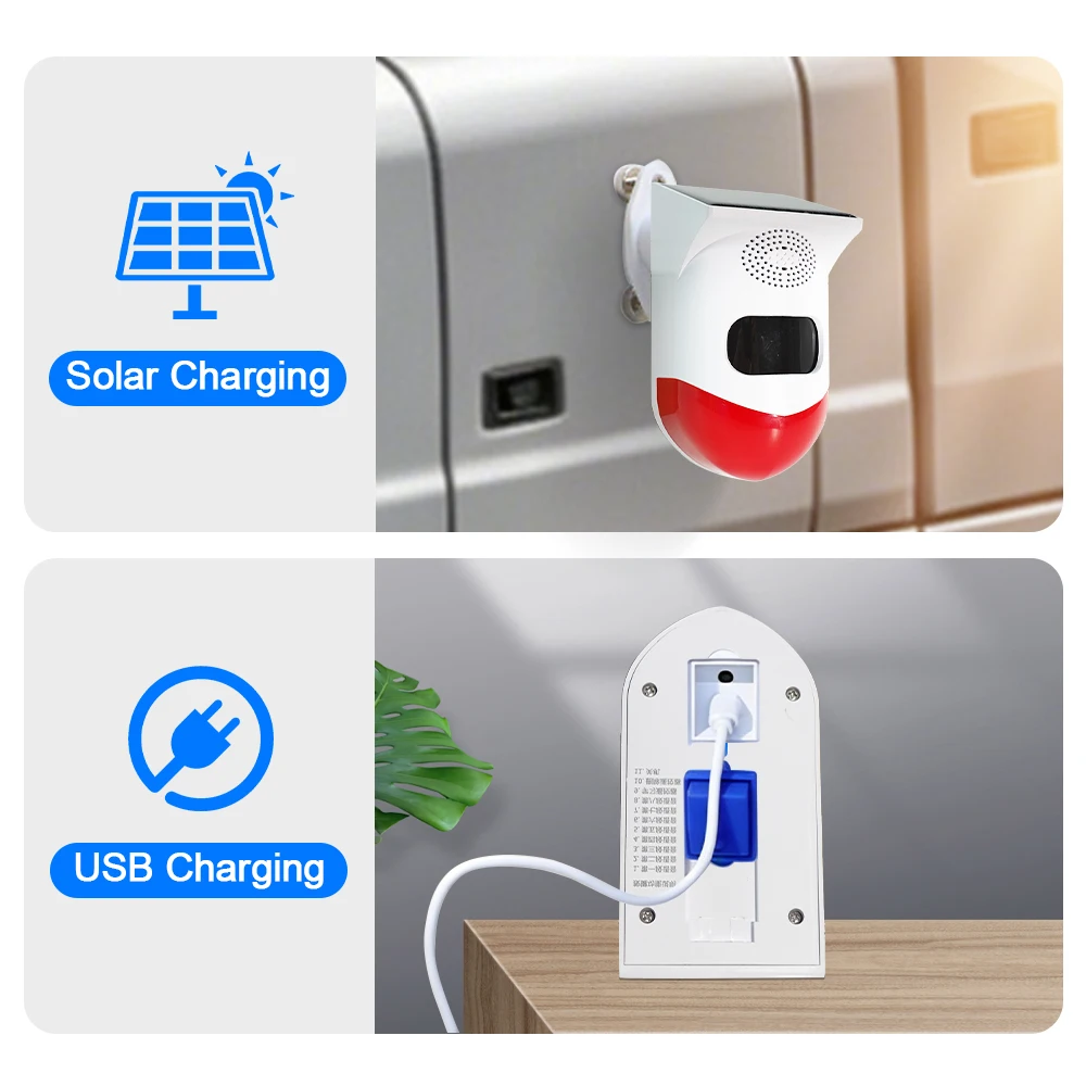 Carsanbo Solar Infrared Blind Spot Voice Alarm Waterproof Solar Usb Charge Detect Warning Siren For Truck Construction Vehicle