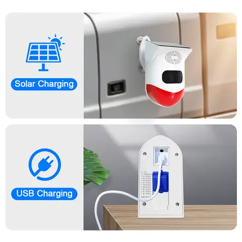 Carsanbo Solar Infrared Blind Spot Voice Alarm Waterproof Solar Usb Charge Detect Warning Siren For Truck Construction Vehicle