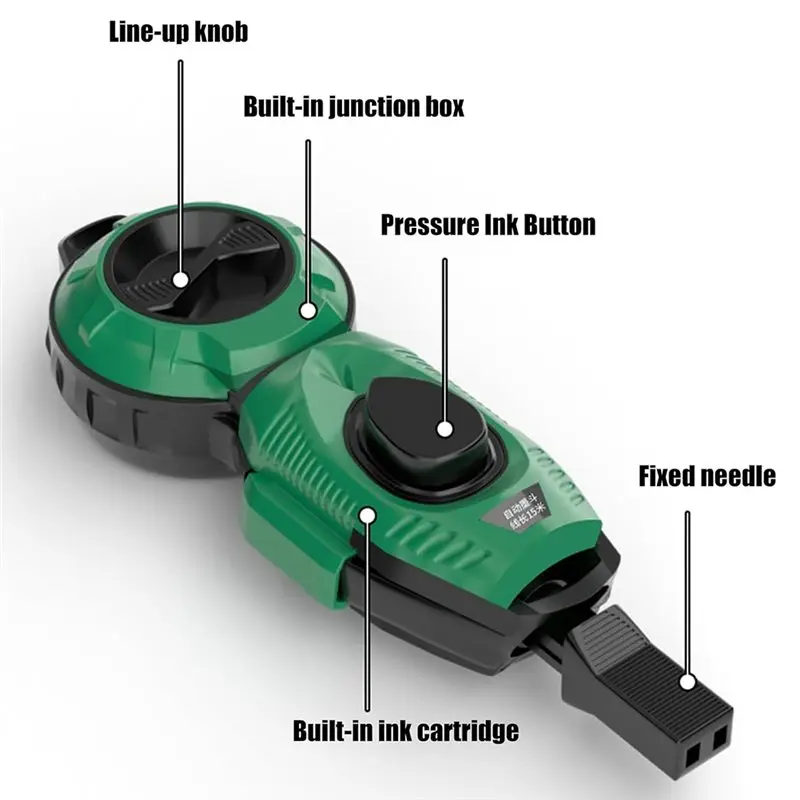 DT19-Retractable Chalk Line Tool Auto Function For Enhanced Efficiency In Construction And Woodworking Projects Blue