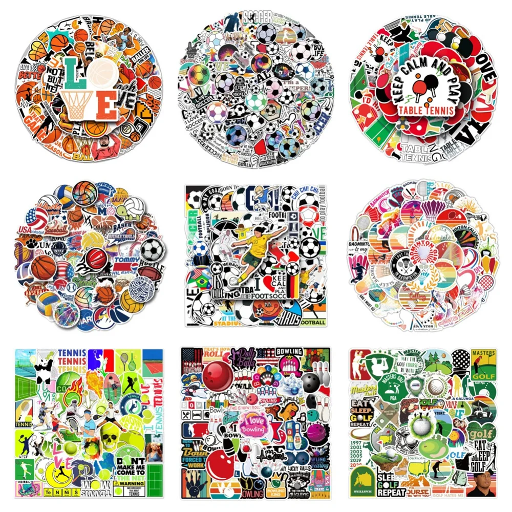 10/30/50PCS Cartoon Sports Competition Stickers Graffiti Luggage Car Personalized Wall Stickers Toys Decoration Wholesale