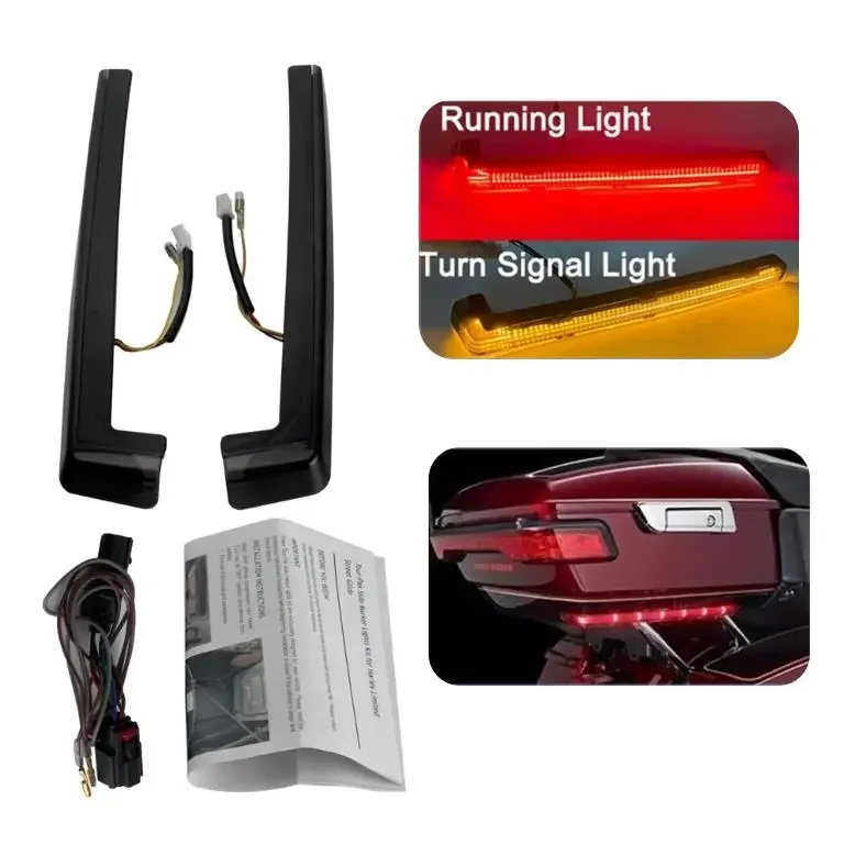 Motorcycle Smoke Tour Pak Pack Accent Side Marker Panel LED Light Lamp For Harley Touring CVO Electra Street Glide FLH 2006-2020