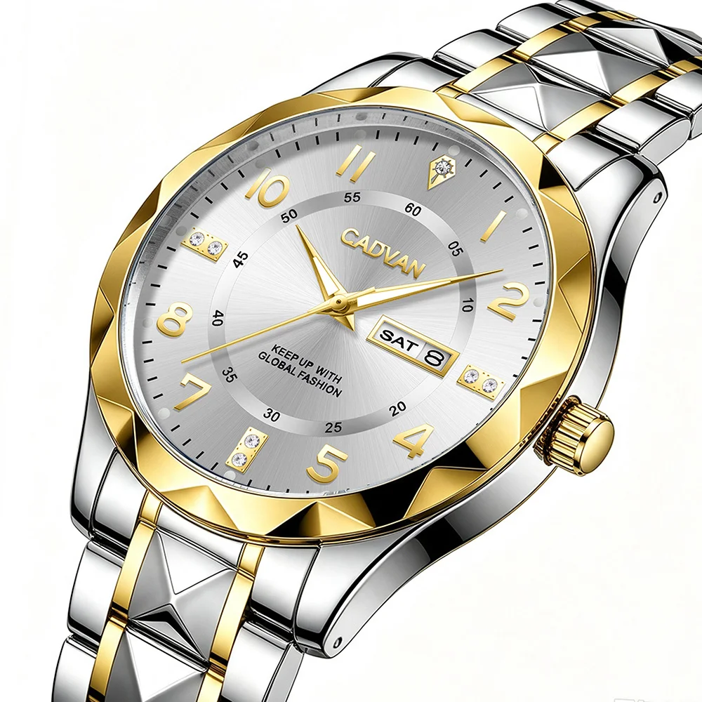CADVAN Men's Wristwatch with Stainless Steel Strap, Perfect for Daily or Formal Occasions - Shipped with Tuner and Gift Box