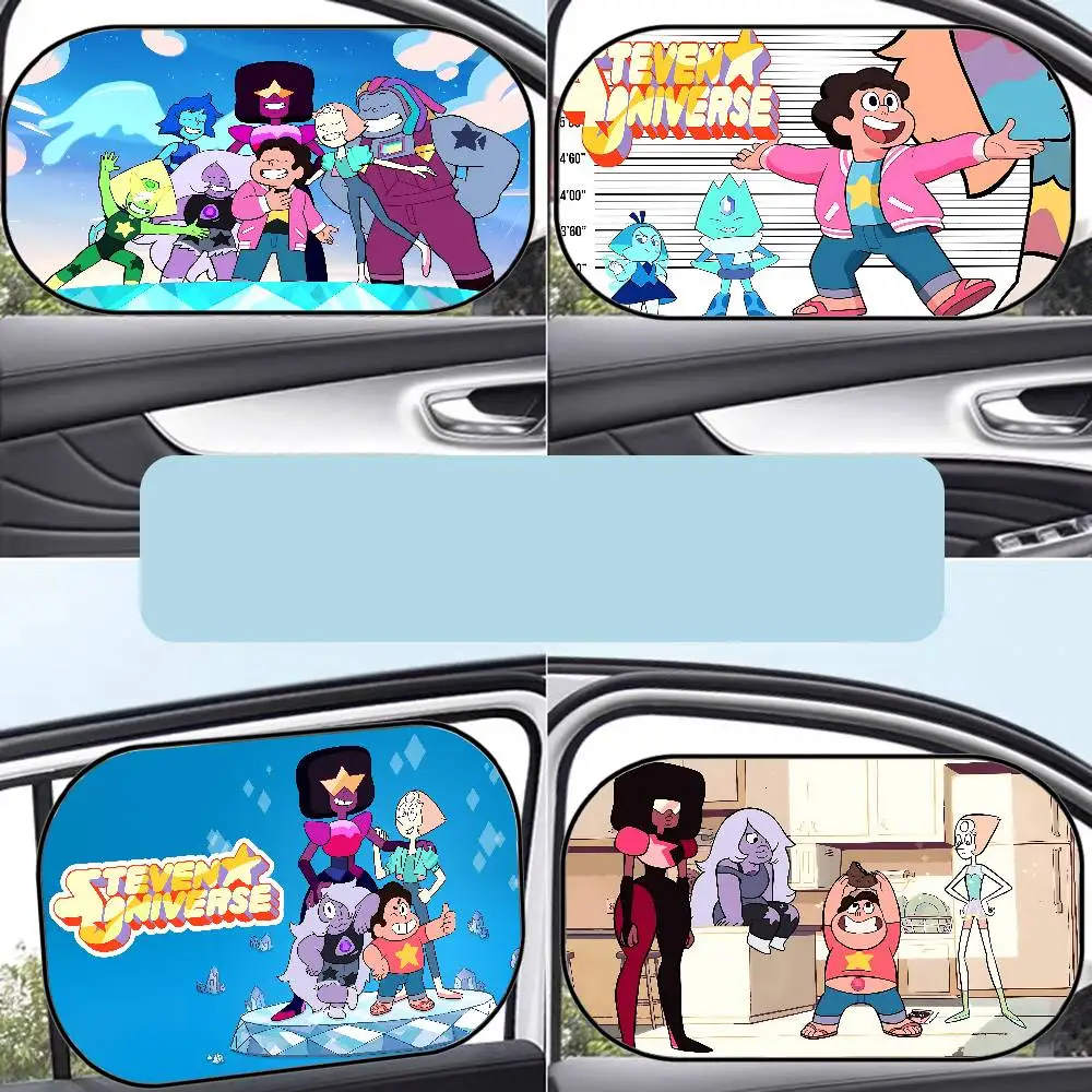 

Солнцезащитные козырьки для боковых окон с героями мультфильмов S-Steven-Universe, автомобильная пленка, защитные козырьки для боковых окон, лобовое стекло, солнцезащитный козырек для детей