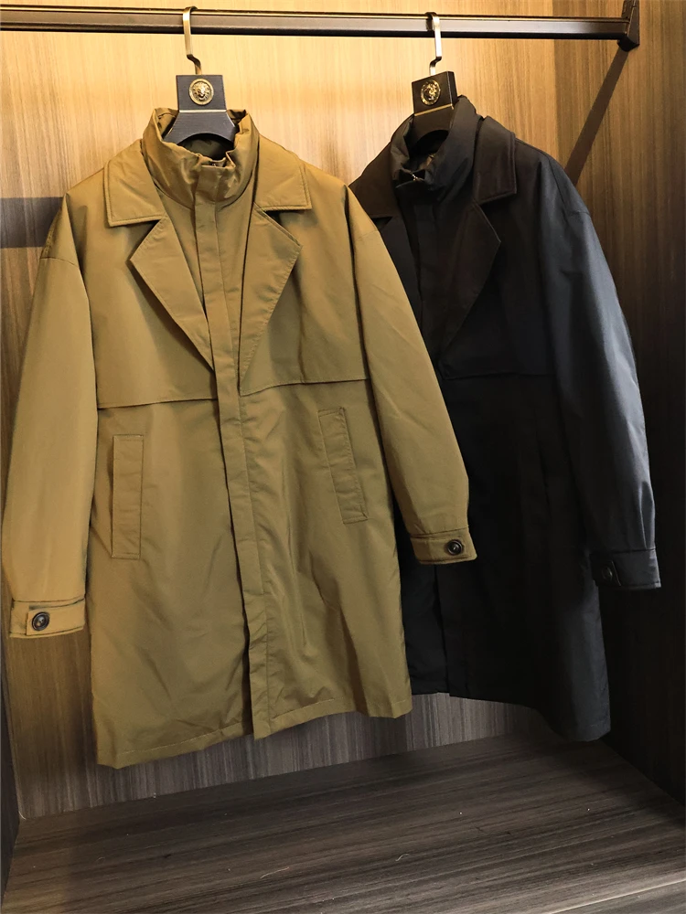 

Briti Street Sle! Fluffy 90 Down! Winter Men's Color Design Long Versatile down Jaet Trendy White Du Feather