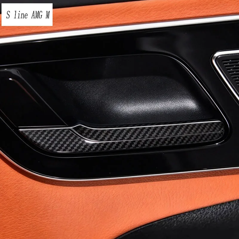 For Mercedes Benz C Class W206 GLC X254 2022-2026 Carbon fiber Car Styling interior Door Pull Handle Frame Armrest box Sticker