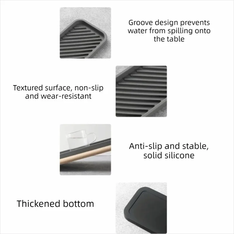 Home Multifunctional anti Slip Silicone Convenient Soap Box, Soft Storage Tray, Storage Box, Bathroom, Kitchen Storage Organizer