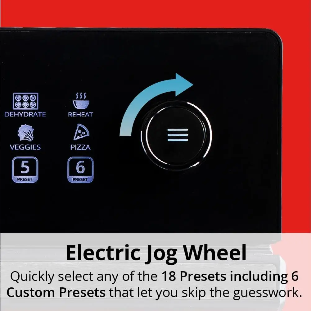 فرن مقلاة هوائية Aria 36 Qt، مقلاة هوائية من الفولاذ المقاوم للصدأ من Ariawave مع مشواة وسلة وصواني شواء، كونترتو كبير سهل التنظيف