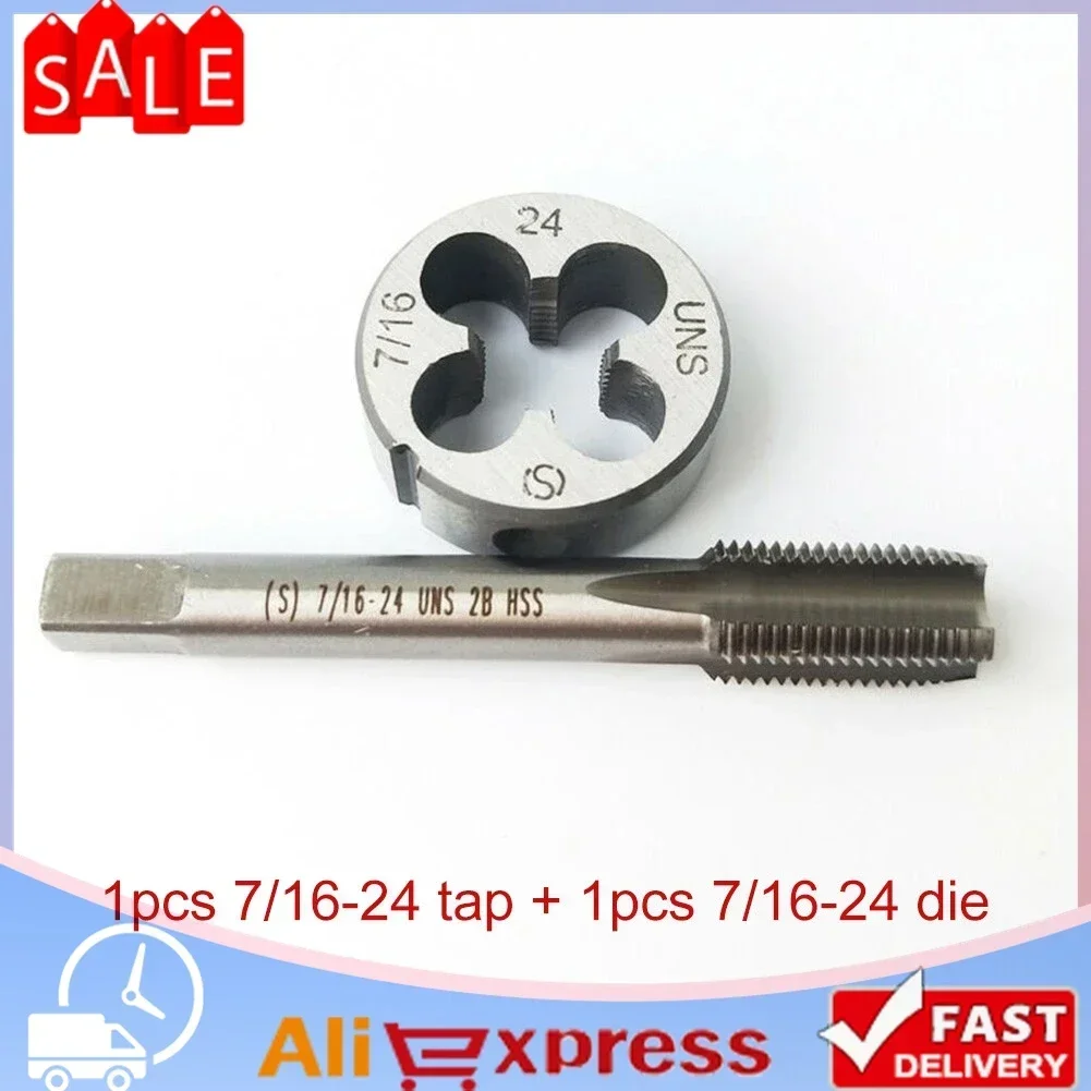 Versatile 7/16 24 Tap + 7/16 24 Die UNS Right hand Taper and Die Kit for Various Metal Crafting and Design Projects