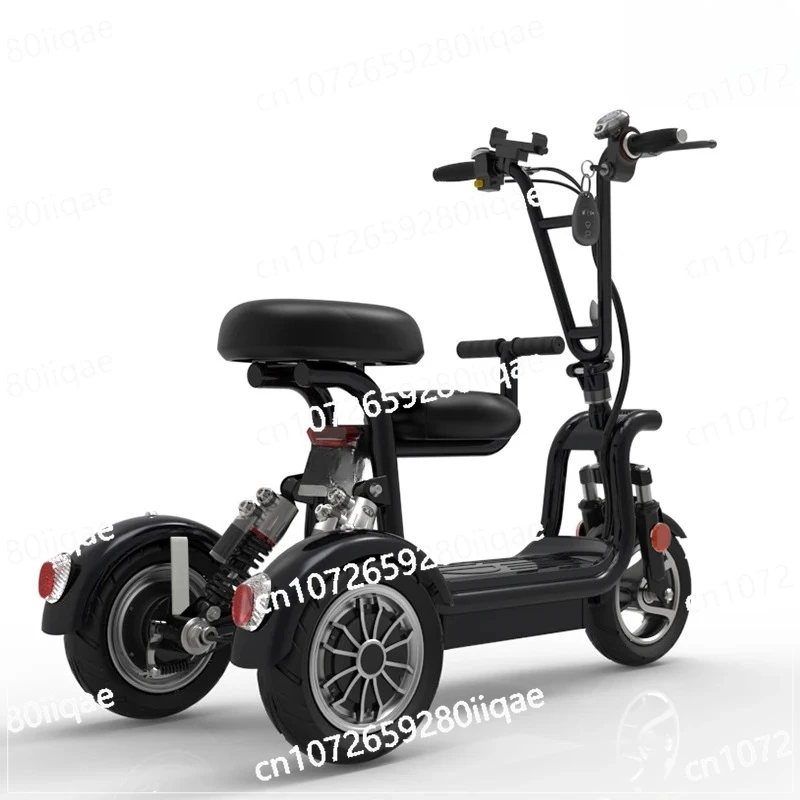 

Electric Tricycle with Battery Charger Adult Parent-child Travel Folding Three-wheeled Electric Scooter