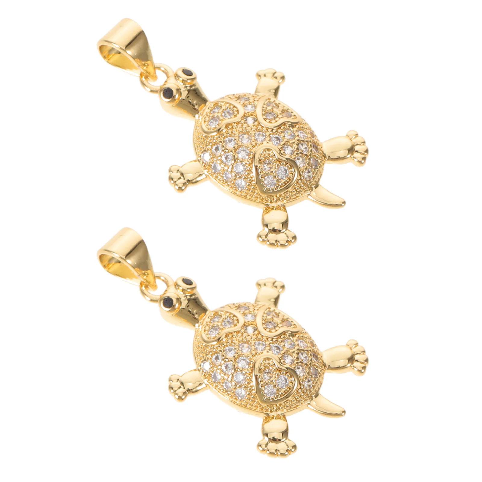 

2Pcs Turtle Pendant Charms Brass Making DIY Accessories Lucky Charm for Women Sea Turtle Keychain Necklace
