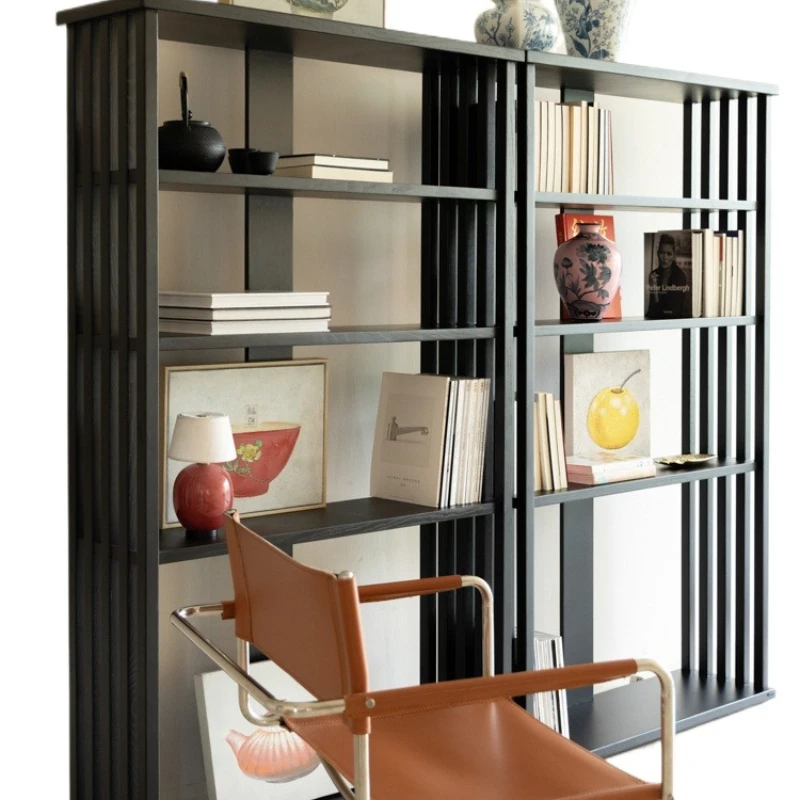 Oriental study room open bookshelf, large-capacity display cabinet, living room museum