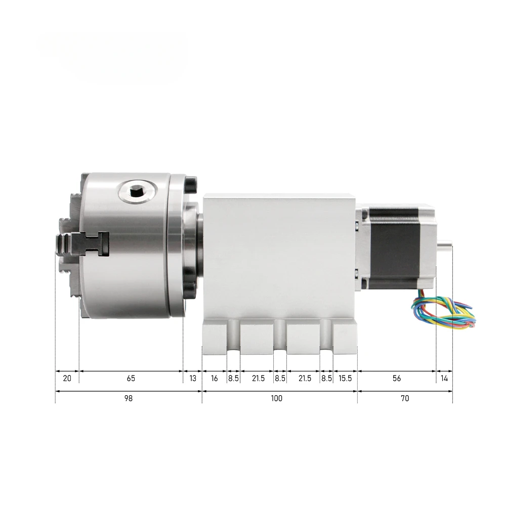 Nema23 3/4Jaw 100mm CNC 4th Axis CNC dividing head/Rotation Axis/A axis kit for CNC Machine